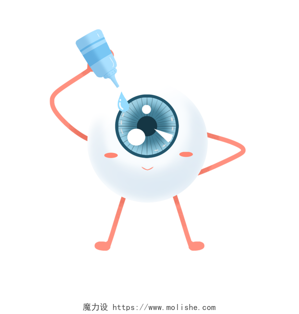 卡通眼睛眼球滴眼药水护眼插画素材世界青光眼日保护眼睛